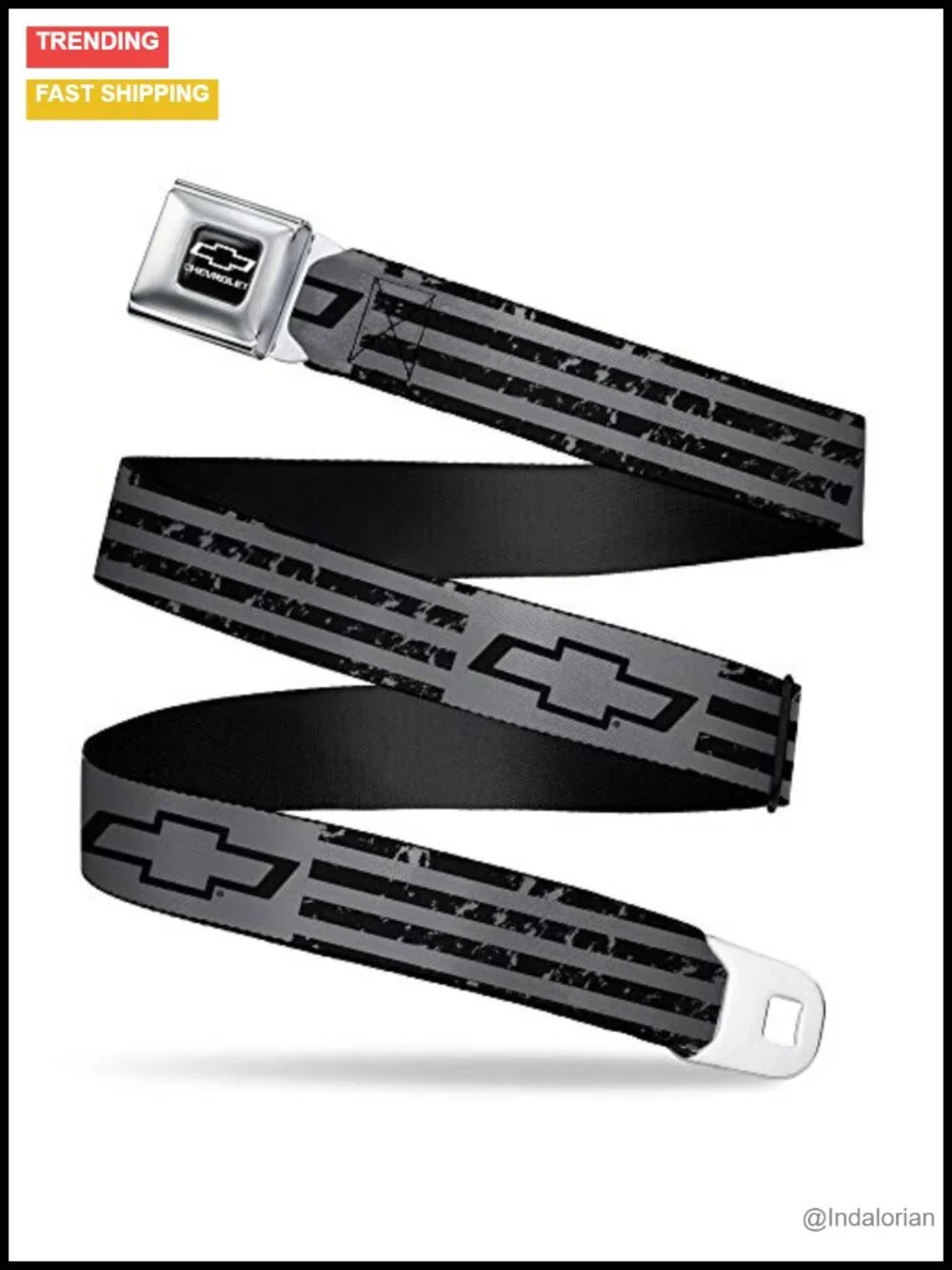 GM Licensed Seatbelt Belt Adjustable Polyester Buckle Belt Unisex